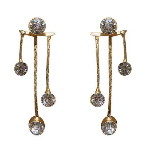 ❤️Seller’s Pick❤️ ❣️$25/3❣️ Sparkling Rhinestone Front and Back Dangle Earrings - Picture 7 of 10